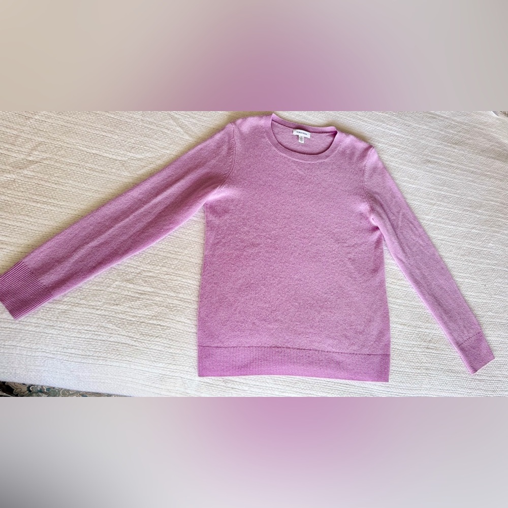 NORDSTROM 100% Cashmere Soft Lavender Purple Pink Crew Neck Sweater - Picture 6 of 14